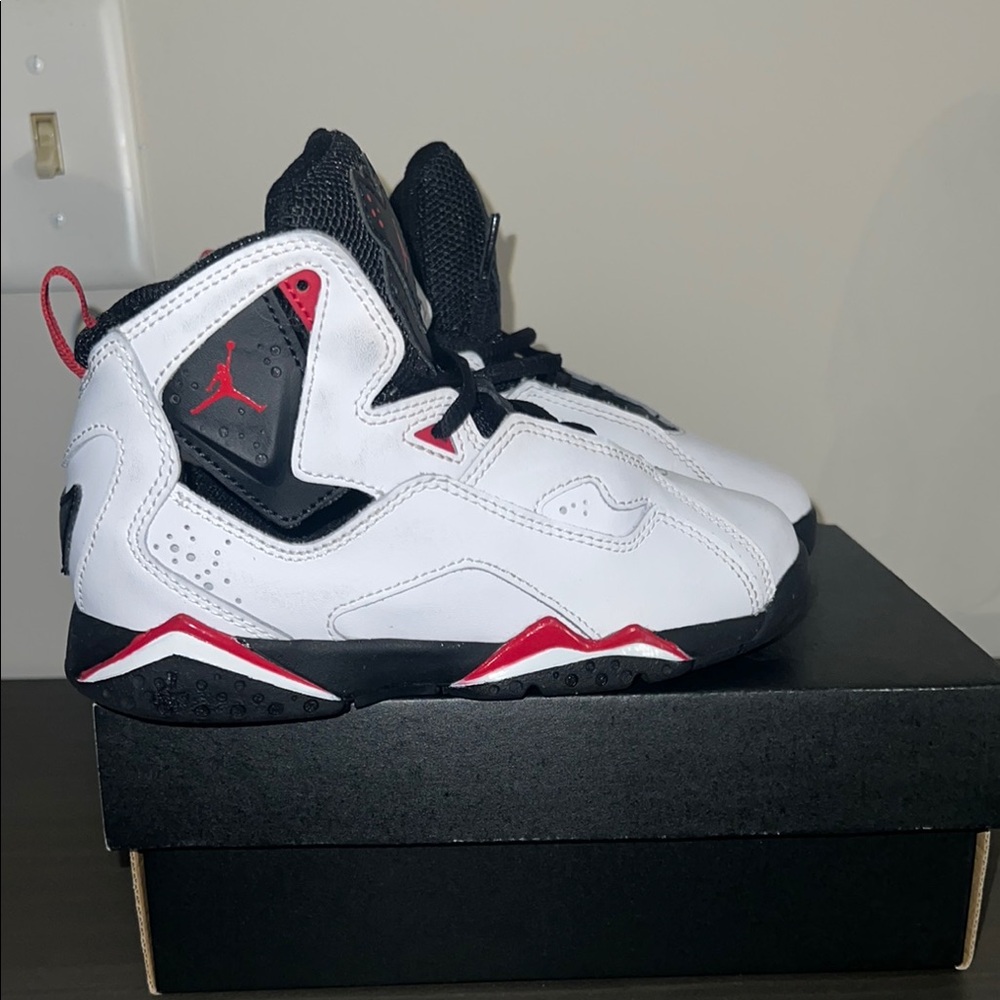 Jordan True Flight Sneakers with Red and Black Details